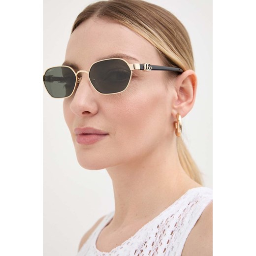 Gucci okulary przeciwsłoneczne damskie kolor złoty Gucci 56 ANSWEAR.com
