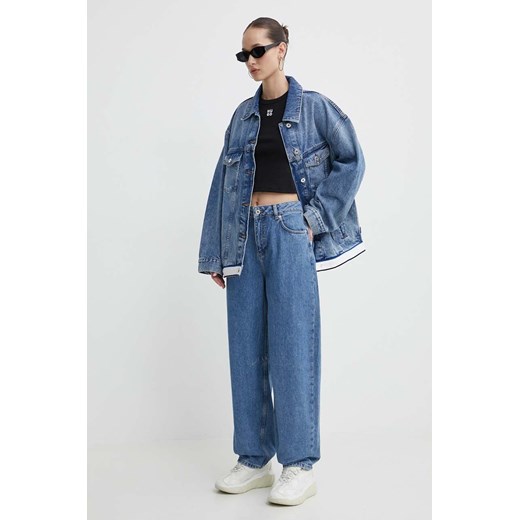 Hugo Blue kurtka jeansowa damska kolor niebieski przejściowa oversize 50513705 Hugo Blue S ANSWEAR.com