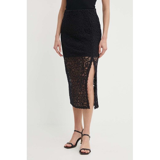 Sisley spódnica kolor czarny midi prosta ze sklepu ANSWEAR.com w kategorii Spódnice - zdjęcie 172162778