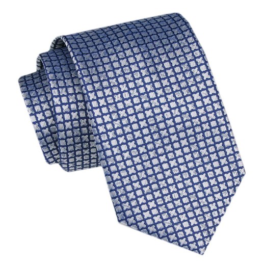 Modny Krawat Męski - Alties - Drobny, Niebieski Wzór KRALTS1076 ze sklepu JegoSzafa.pl w kategorii Krawaty - zdjęcie 172162915