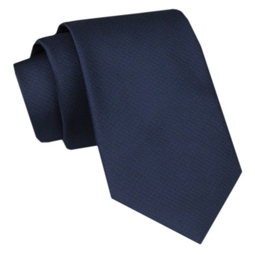 Modny Krawat Męski - Alties - Jednokolorowy, Granatowy KRALTS1059 ze sklepu JegoSzafa.pl w kategorii Krawaty - zdjęcie 172162939