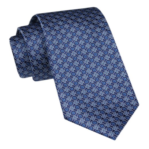 Modny Krawat Męski - Alties - Niebieski w Drobny Wzór KRALTS1064 ze sklepu JegoSzafa.pl w kategorii Krawaty - zdjęcie 172162955