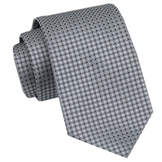 Modny Krawat Męski - Alties - Szary w Mikrowzór KRALTS1048 ze sklepu JegoSzafa.pl w kategorii Krawaty - zdjęcie 172162977