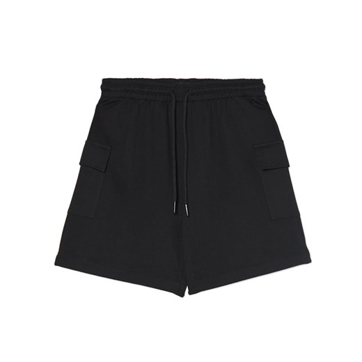 Cropp - Czarne dresowe szorty cargo - czarny Cropp XL Cropp