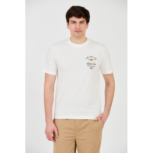 AERONAUTICA MILITARE Biały t-shirt Short Sleeve, Wybierz rozmiar XXL Aeronautica Militare XL outfit.pl