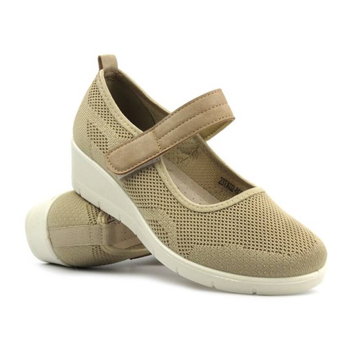 Półbuty, buty damskie zdrowotne - UNISOFT 23TX02-6016, beżowe ze sklepu ulubioneobuwie w kategorii Półbuty damskie - zdjęcie 172163915