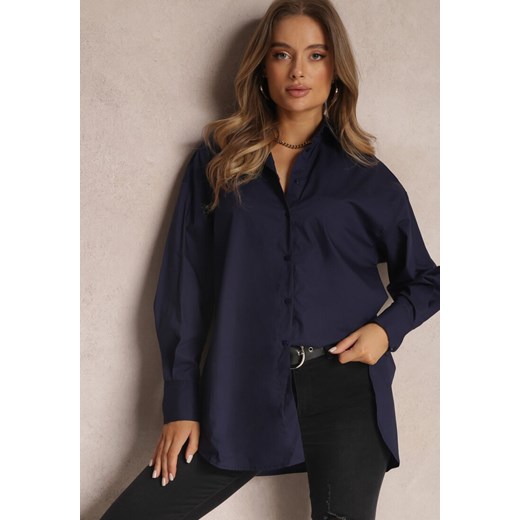Granatowa Koszula Bawełniana Aquida ze sklepu Renee odzież w kategorii Koszule damskie - zdjęcie 172164056