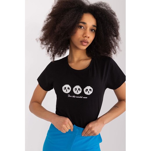 Bawełniany T-Shirt Z Pandami czarny ze sklepu 5.10.15 w kategorii Bluzki damskie - zdjęcie 172164705
