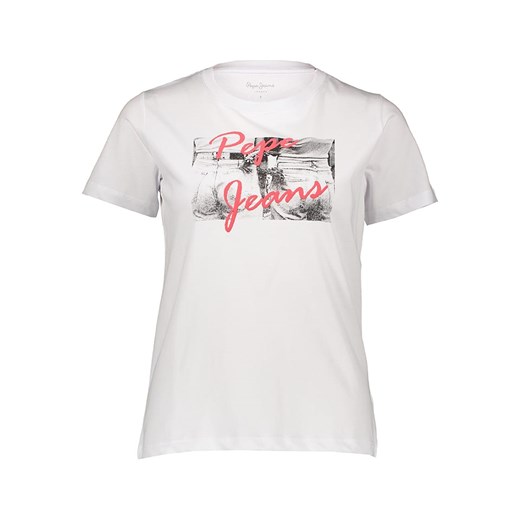 Pepe Jeans Koszulka w kolorze białym ze sklepu Limango Polska w kategorii Bluzki damskie - zdjęcie 172164848
