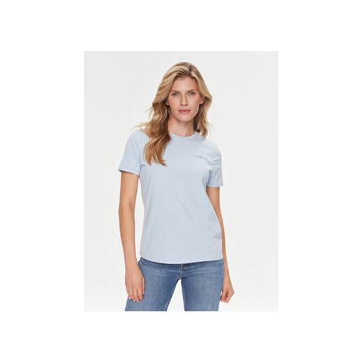 Tommy Hilfiger T-Shirt 1985 WW0WW37877 Błękitny Regular Fit ze sklepu MODIVO w kategorii Bluzki damskie - zdjęcie 172165729