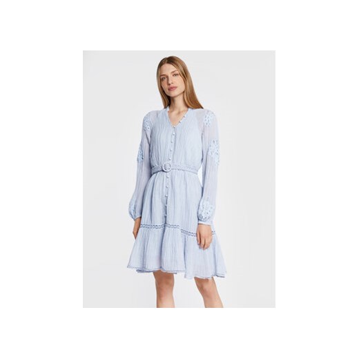 Guess Sukienka codzienna W2GK22 WE340 Błękitny Regular Fit ze sklepu MODIVO w kategorii Sukienki - zdjęcie 172165796