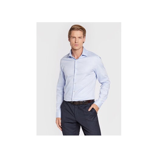 Calvin Klein Koszula K10K108427 Błękitny Fitted Fit ze sklepu MODIVO w kategorii Koszule męskie - zdjęcie 172165987