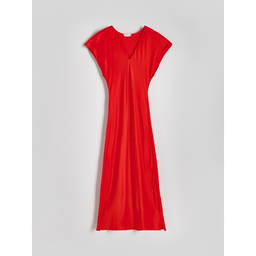 Reserved - Sukienka z wiskozy - czerwony ze sklepu Reserved w kategorii Sukienki - zdjęcie 172167995