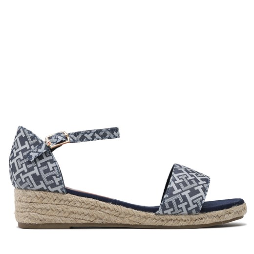 Espadryle Tommy Hilfiger Rope Wedge Sandal Denim T3A7-32776-0048 S Błękitny Tommy Hilfiger 37 wyprzedaż eobuwie.pl