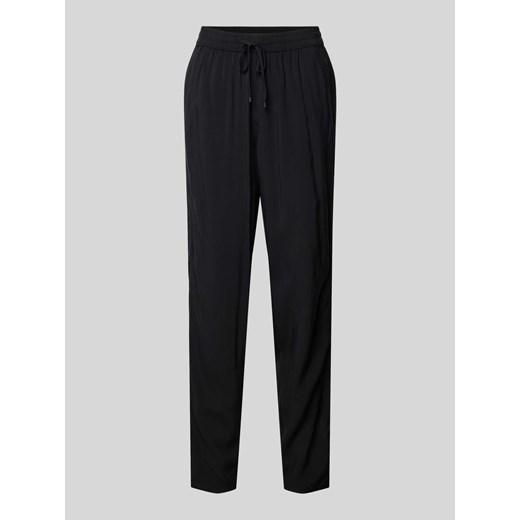 Spodnie materiałowe z wiskozy z elastycznym pasem ze sklepu Peek&Cloppenburg  w kategorii Spodnie damskie - zdjęcie 172171409
