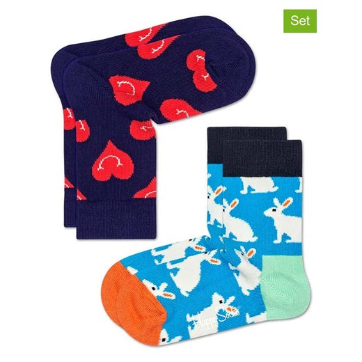 Happy Socks Skarpety (2 pary) w kolorze granatowym i błękitnym Happy Socks 24-26 promocja Limango Polska