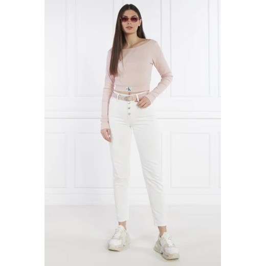 Calvin Klein bluzka damska z okrągłym dekoltem z długim rękawem