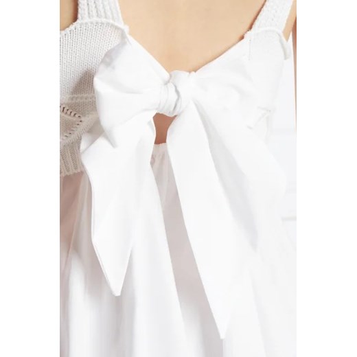 Sukienka biała Liu Jo na ramiączkach letnia z dekoltem w serek z bawełny 
