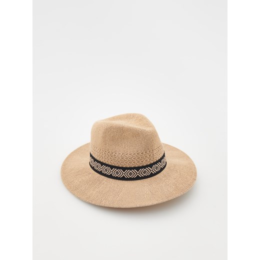 Reserved - Pleciony kapelusz z otokiem - kremowy ze sklepu Reserved w kategorii Kapelusze damskie - zdjęcie 172176189