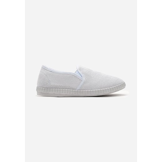 Trampki damskie Born2be tkaninowe białe płaskie letnie casual bez zapięcia