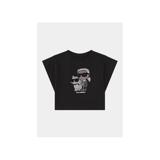 Karl Lagerfeld Kids Bluzka Z30113 D Czarny Regular Fit ze sklepu MODIVO w kategorii Bluzki dziewczęce - zdjęcie 172178128