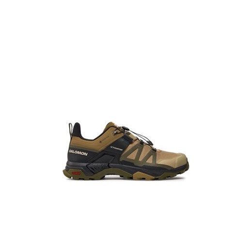 Salomon Sneakersy X Ultra 4 GORE-TEX L47452900 Khaki ze sklepu MODIVO w kategorii Buty trekkingowe męskie - zdjęcie 172179549