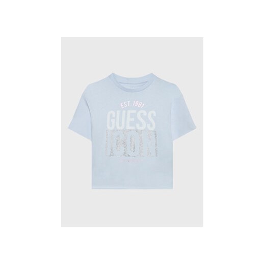 Guess T-Shirt J3RI13 K8HM3 Błękitny Regular Fit ze sklepu MODIVO w kategorii T-shirty chłopięce - zdjęcie 172179556