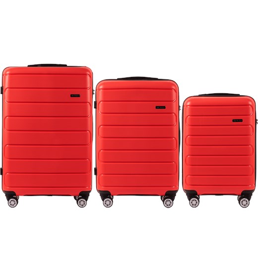 Zestaw 3 walizek Wings Ibis – polipropylen RED ze sklepu WINGS w kategorii Walizki - zdjęcie 172180327