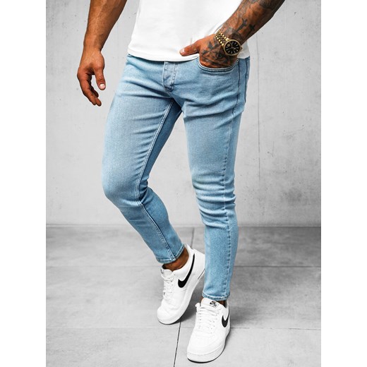 Spodnie jeansowe męskie niebieskie OZONEE O/2335 ze sklepu ozonee.pl w kategorii Jeansy męskie - zdjęcie 172181946