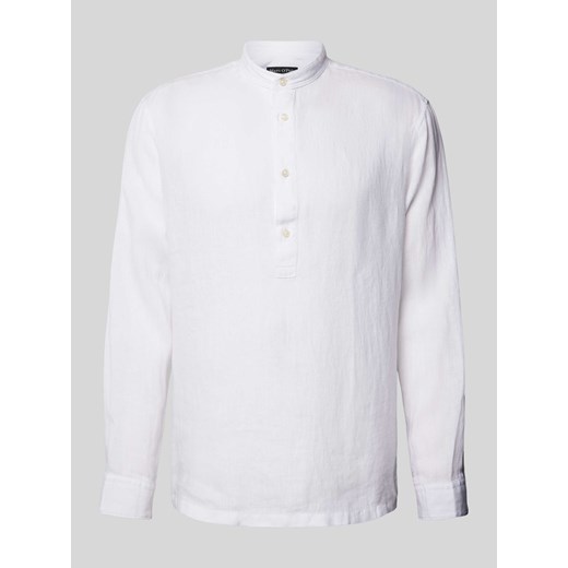 Koszula lniana o kroju regular fit ze stójką ze sklepu Peek&Cloppenburg  w kategorii Koszule męskie - zdjęcie 172182525