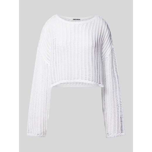 Sweter krótki z dzianiny z ażurowym wzorem ze sklepu Peek&Cloppenburg  w kategorii Swetry damskie - zdjęcie 172182665