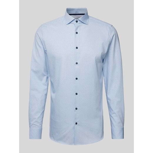 Koszula biznesowa o kroju body fit ze wzorem na całej powierzchni ze sklepu Peek&Cloppenburg  w kategorii Koszule męskie - zdjęcie 172183207