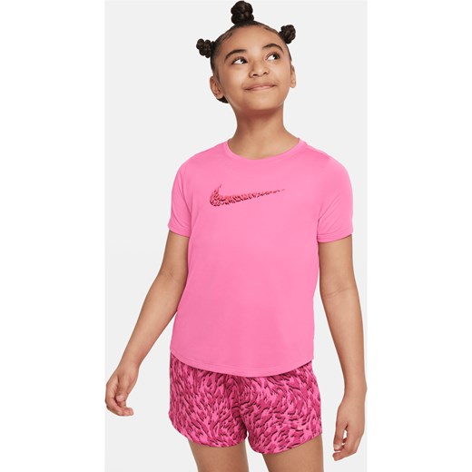 Koszulka treningowa z krótkim rękawem dla dużych dzieci (dziewcząt) Nike One - Różowy ze sklepu Nike poland w kategorii Bluzki dziewczęce - zdjęcie 172184687