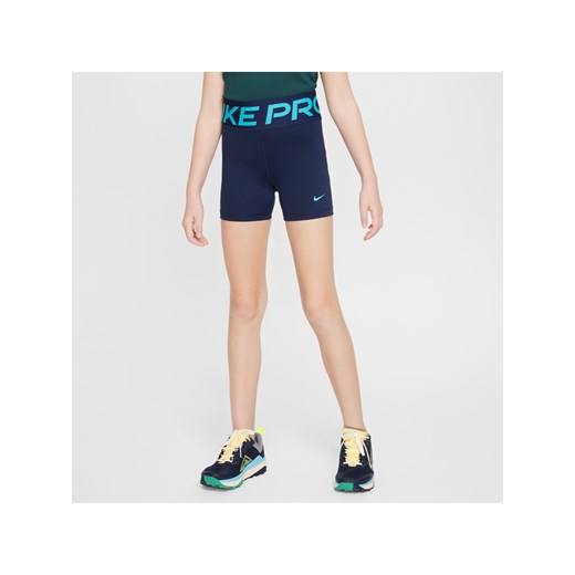 Spodenki dla dziewcząt Dri-FIT Nike Pro - Niebieski ze sklepu Nike poland w kategorii Spodenki dziewczęce - zdjęcie 172184688