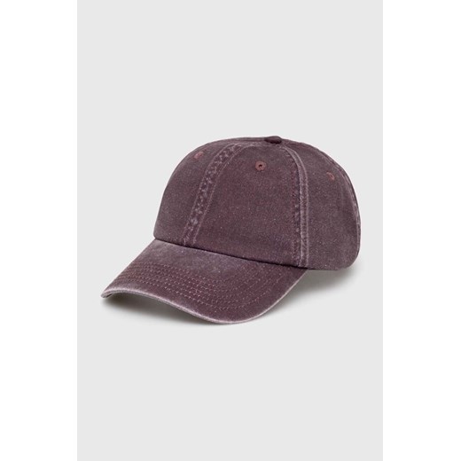 Samsoe Samsoe czapka z daszkiem bawełniana SAMSOE kolor brązowy gładka U24100012 ze sklepu PRM w kategorii Czapki z daszkiem damskie - zdjęcie 172185098