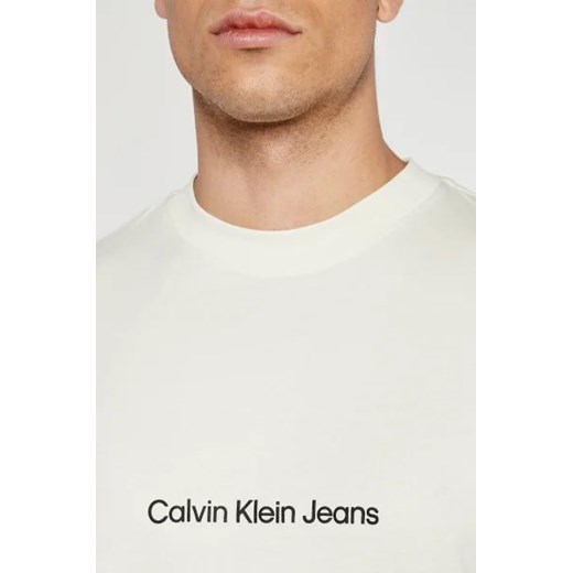 Biały t-shirt męski Calvin Klein z krótkimi rękawami 