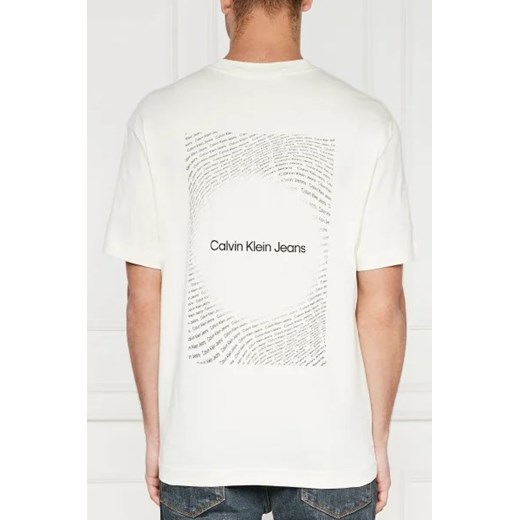T-shirt męski biały Calvin Klein z krótkimi rękawami bawełniany 