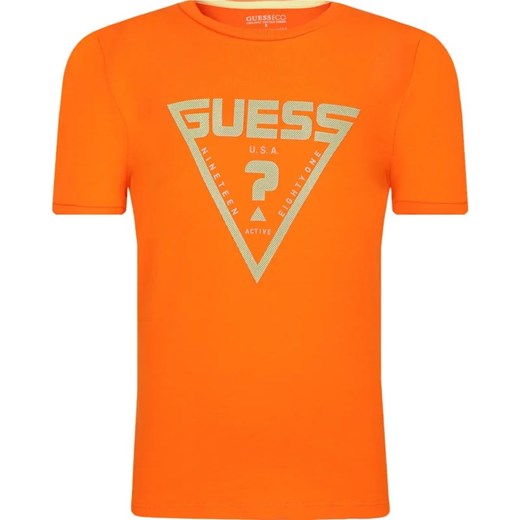 Pomarańczowa t-shirt chłopięce Guess 