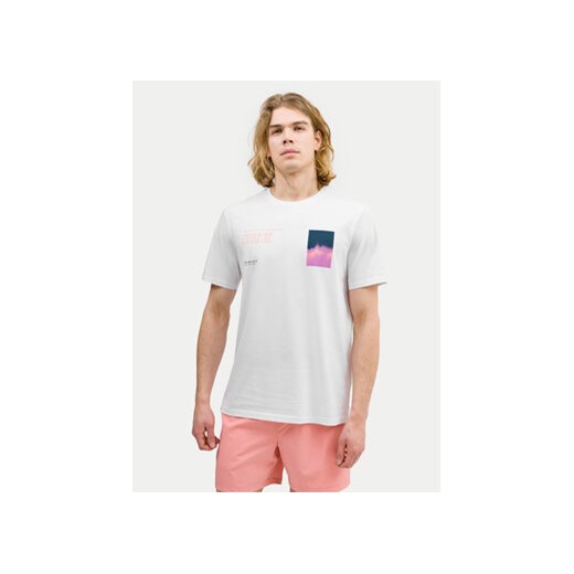 4F T-Shirt 4FWSS24TTSHM1289 Biały Regular Fit ze sklepu MODIVO w kategorii T-shirty męskie - zdjęcie 172187816