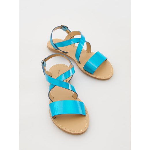 Reserved - Sandały z opalizującymi paskami - turkusowy Reserved 30 Reserved