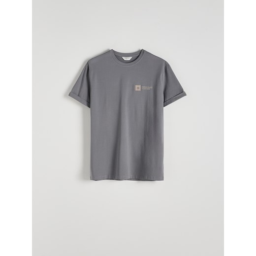 Reserved - T-shirt regular z haftem - ciemnoszary ze sklepu Reserved w kategorii T-shirty męskie - zdjęcie 172190118