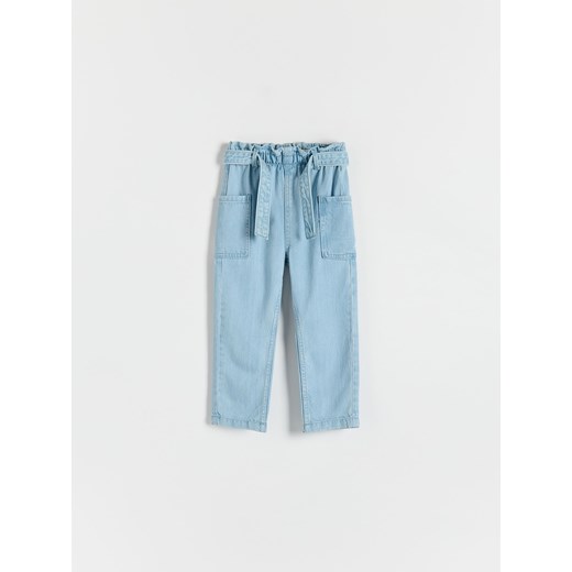 Reserved - Spodnie baggy z paskiem - niebieski ze sklepu Reserved w kategorii Spodnie i półśpiochy - zdjęcie 172190265