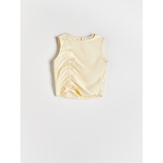 Reserved - Bluzka z marszczeniem - żółty ze sklepu Reserved w kategorii Bluzki dziewczęce - zdjęcie 172190309