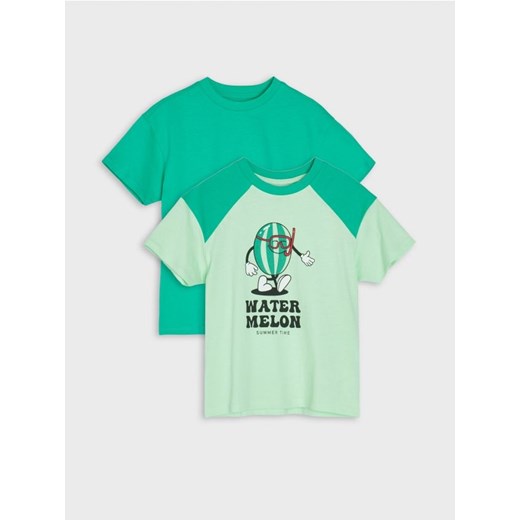 Sinsay - Koszulki 2 pack - zielony ze sklepu Sinsay w kategorii T-shirty chłopięce - zdjęcie 172191539