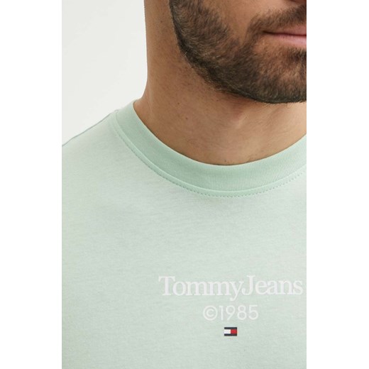Tommy Jeans t-shirt bawełniany męski kolor zielony z nadrukiem DM0DM18569 Tommy Jeans L ANSWEAR.com