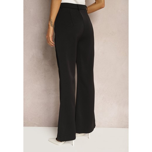Czarne Casualowe Spodnie w Stylu Dzwonów High Waist Uinna Renee S Renee odzież promocyjna cena