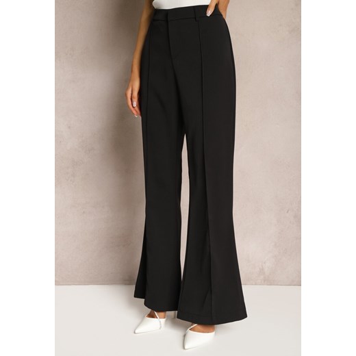 Czarne Casualowe Spodnie w Stylu Dzwonów High Waist Uinna Renee S wyprzedaż Renee odzież