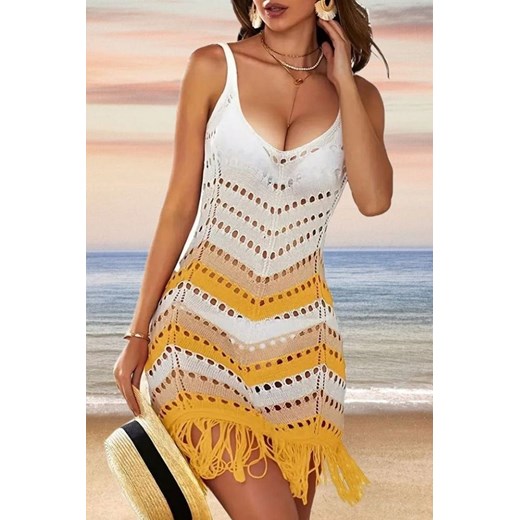 Sukienka FLORZA YELLOW ze sklepu Ivet Shop w kategorii Odzież plażowa - zdjęcie 172195526