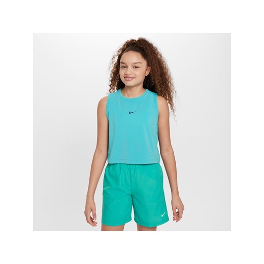 Koszulka treningowa bez rękawów dla dziewcząt Dri-FIT Nike Pro - Zieleń ze sklepu Nike poland w kategorii Bluzki dziewczęce - zdjęcie 172195556