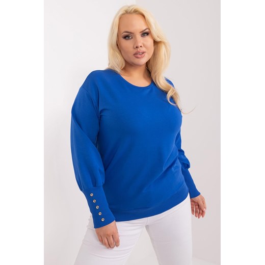 Bluza Plus Size Z Bufiastym Rękawem kobaltowa ze sklepu 5.10.15 w kategorii Bluzy damskie - zdjęcie 172195677